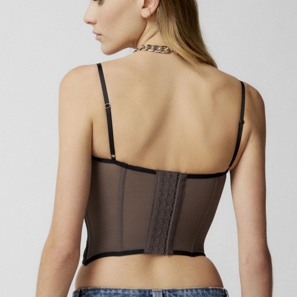 Urban Outfitters Out from Under Modern Love Corset Lace Small Washed Black - Picture 7 of 16